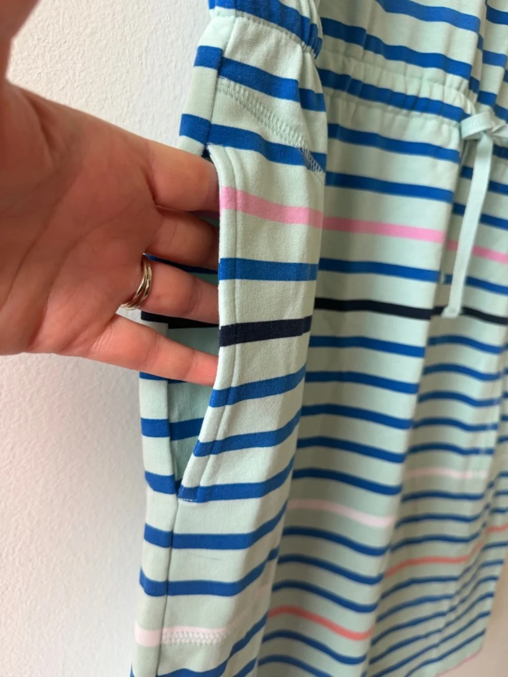 Talbots striped sleeveless dress, mint stripe - Picture 2 of 8